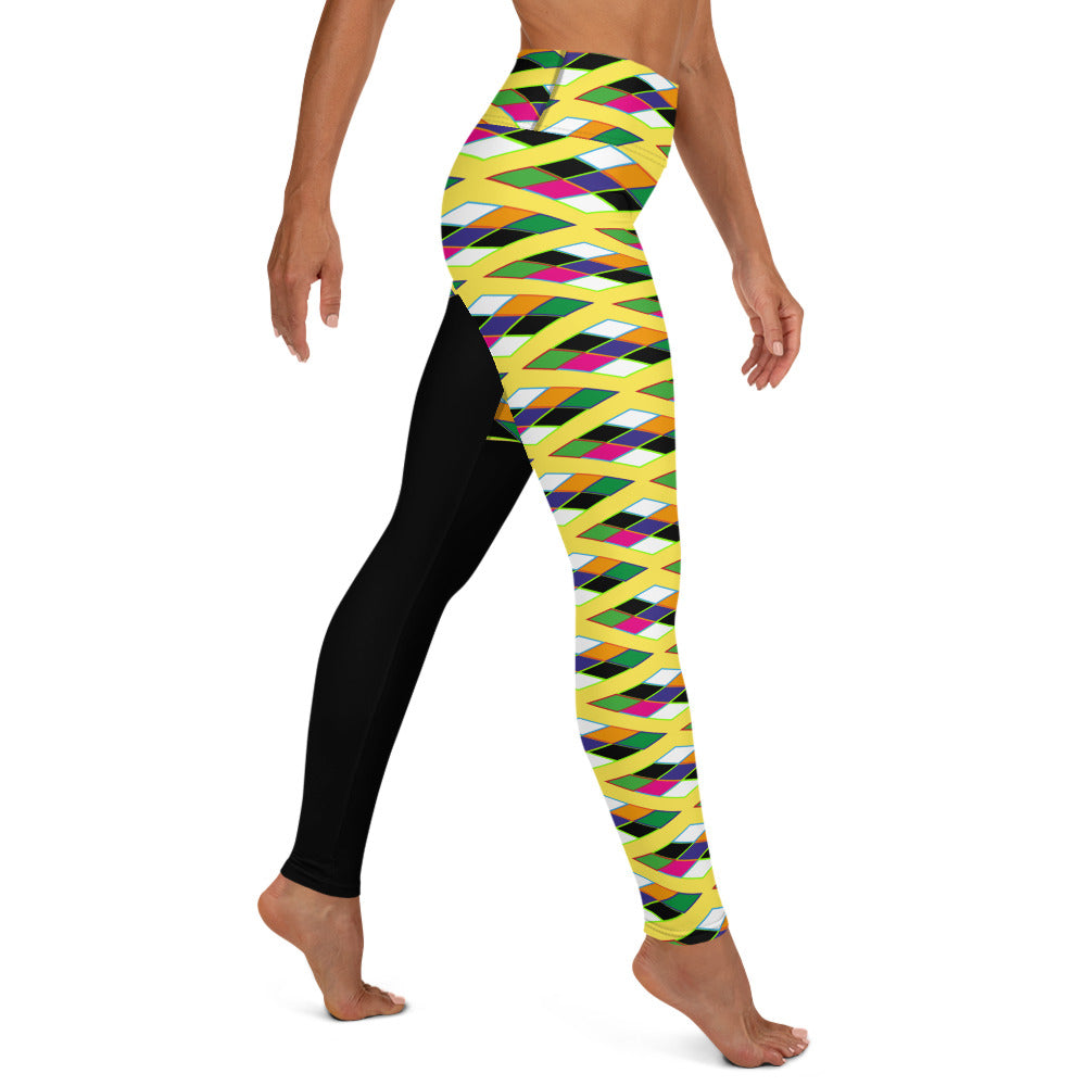Pyramid Print Fringe Leggings - Sun
