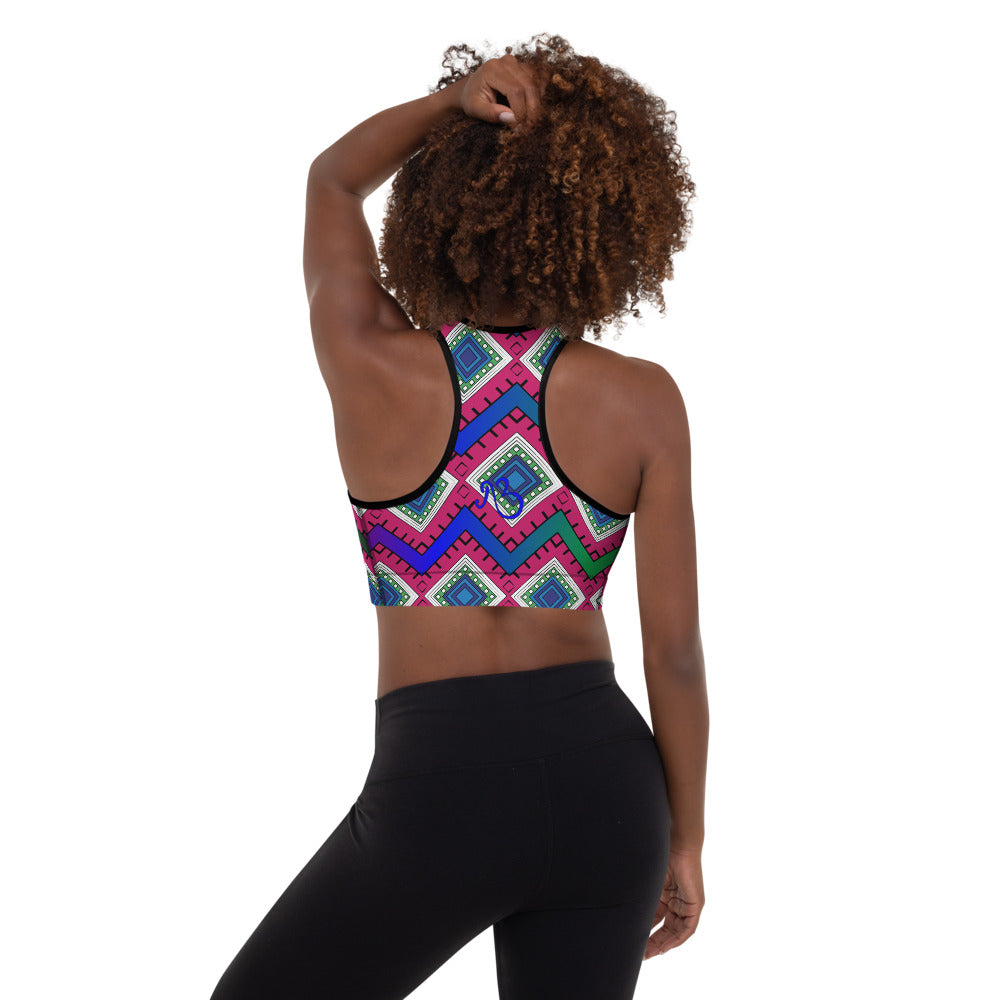 Quad Print Padded Sports Bra