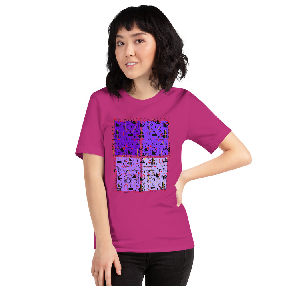 Linear Print Graphic Unisex T-Shirt