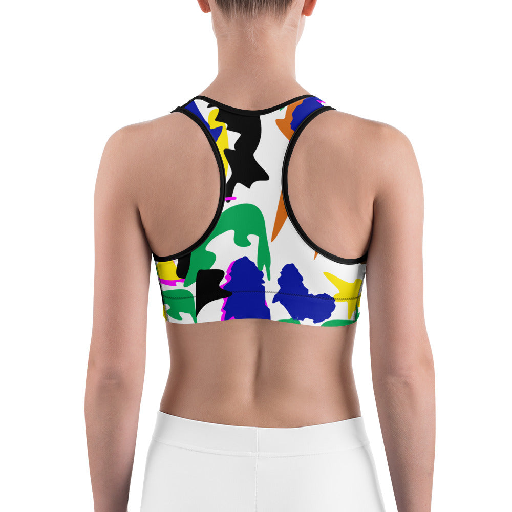 AfriBix Camo Print Sports Bra - Snow