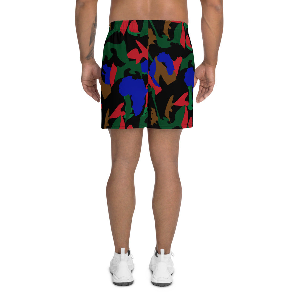 AfriBix Camo Men's Athletic Shorts - Black