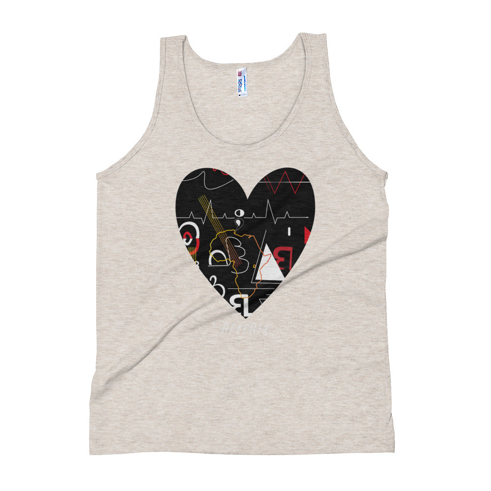'Love' Linear Print Unisex Tank Top