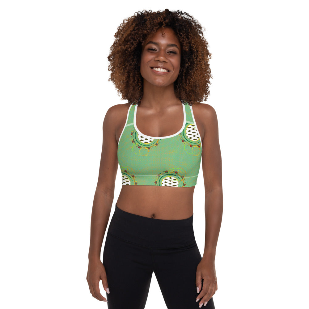 Adaeze Print Padded Sports Bra - Aqua