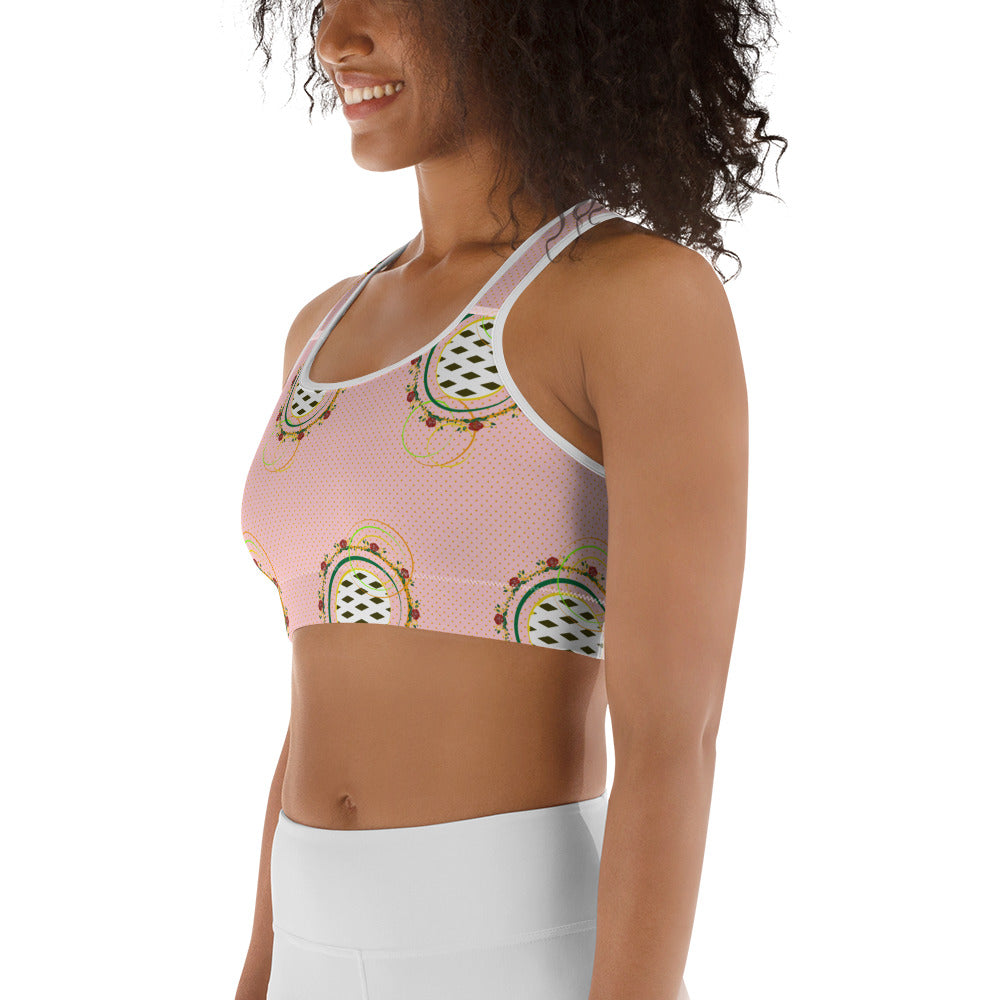 Adaeze Print Sports Bra - Coral