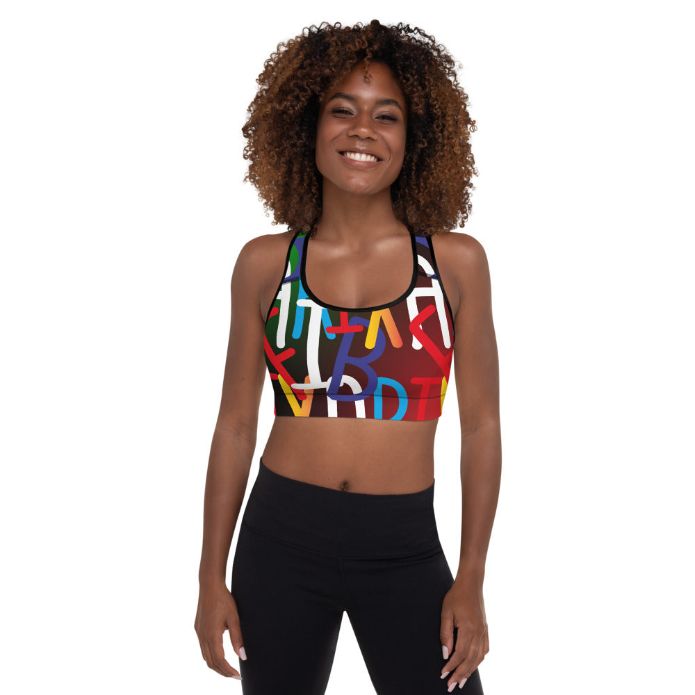AfriBix Collage Padded Sports Bra