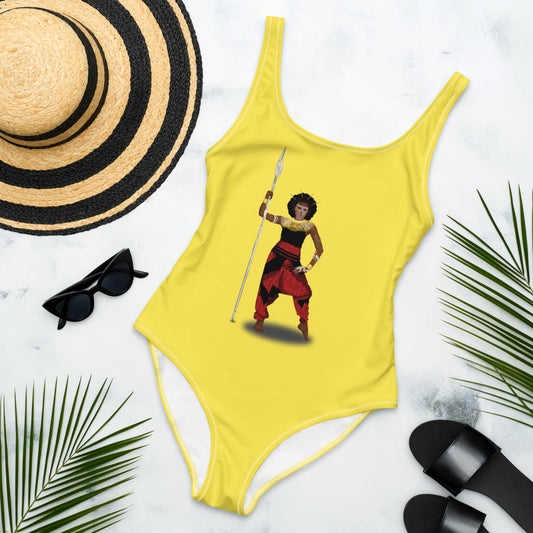 AfriBix Warrior African Queen One-Piece Swimsuit - Yellow