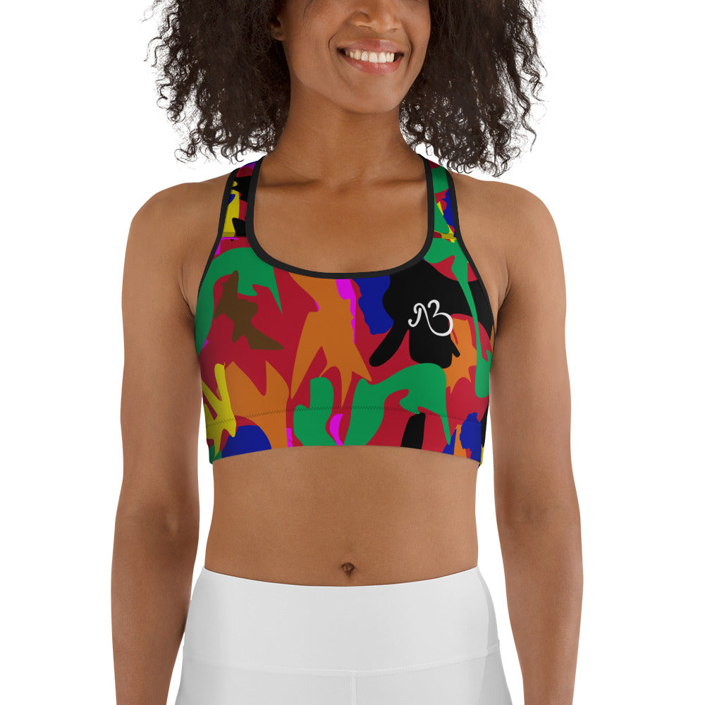 AfriBix Camo Print Sports Bra - Saffron