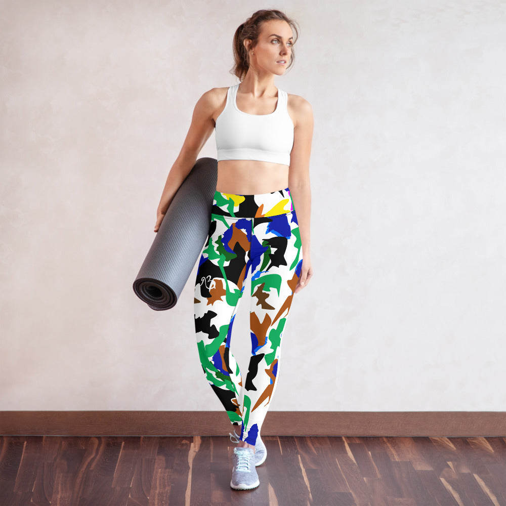 AfriBix Camo Print Leggings - White