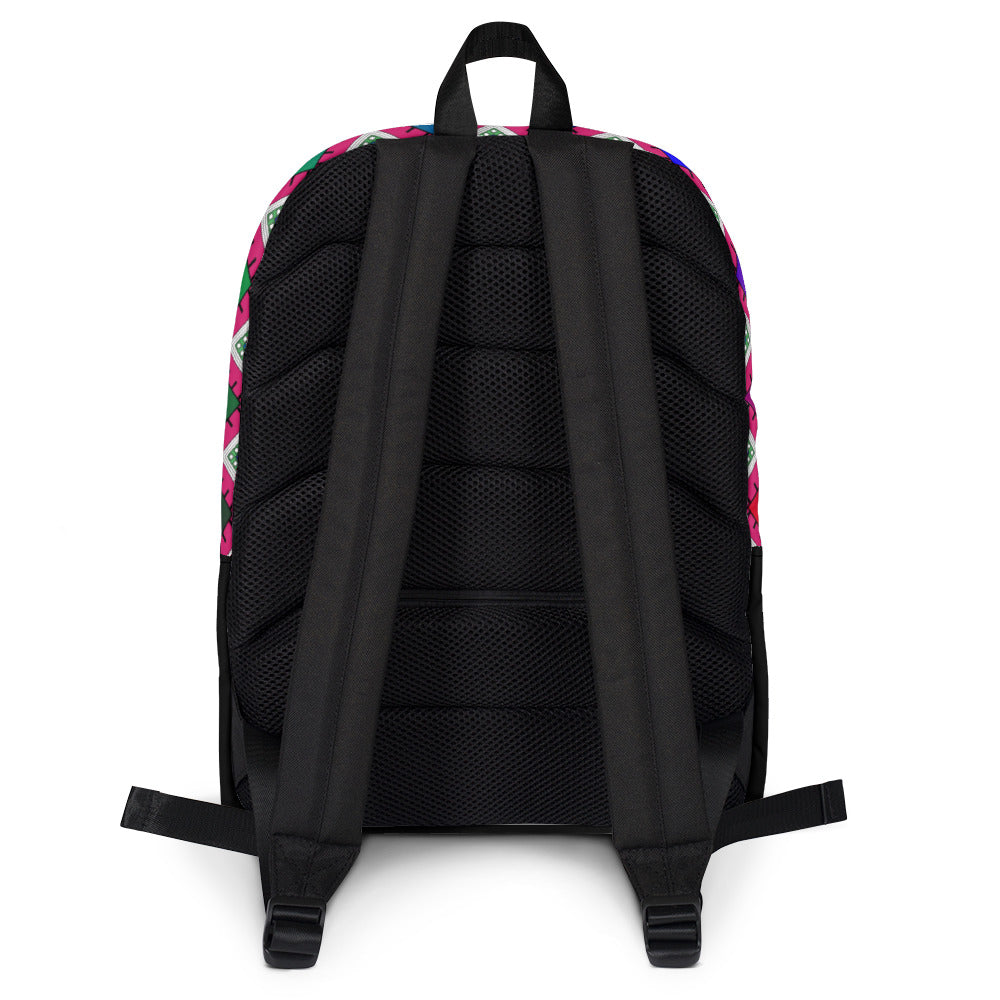 Quadrangle Print Laptop Backpack