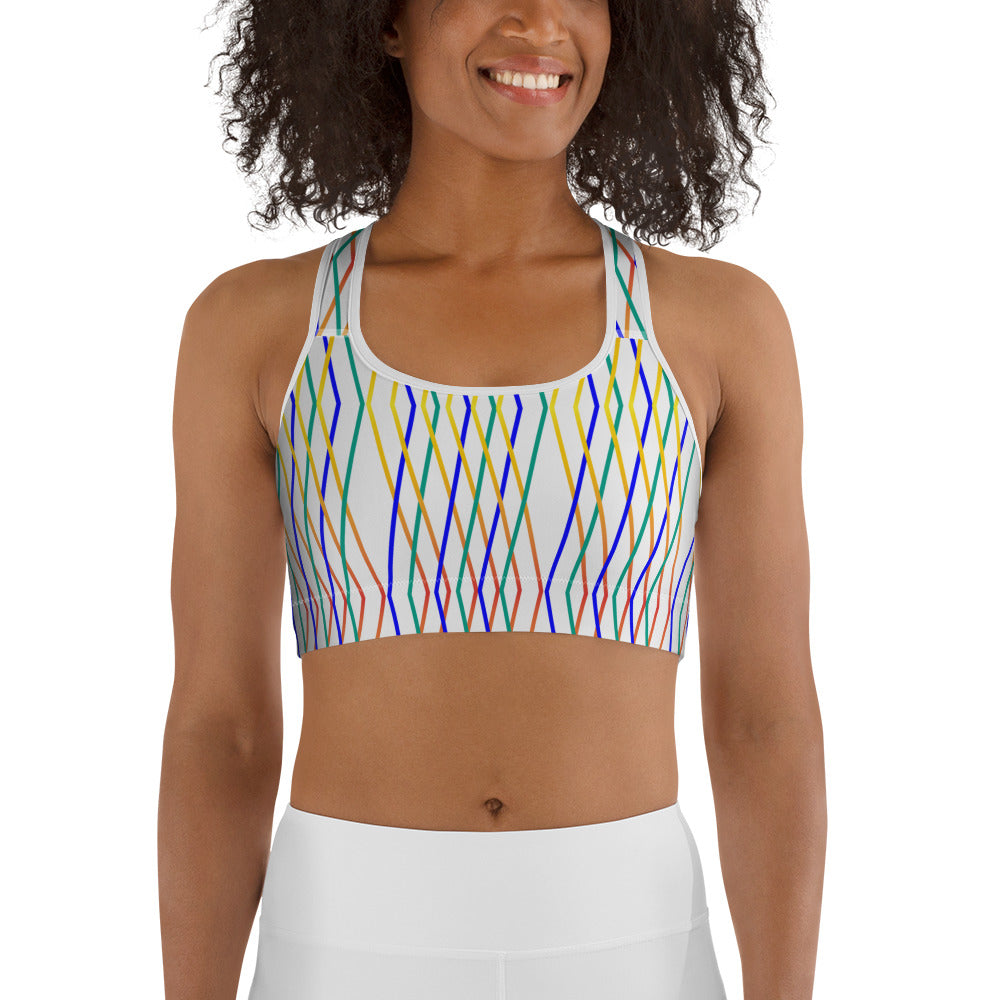 Constellation Print Sports Bra - Snow – Afribix