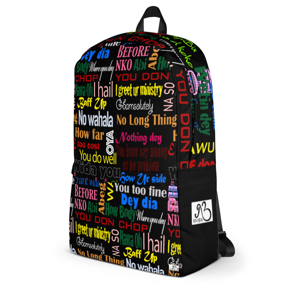 AfriBix Pidgin Print Laptop Backpack
