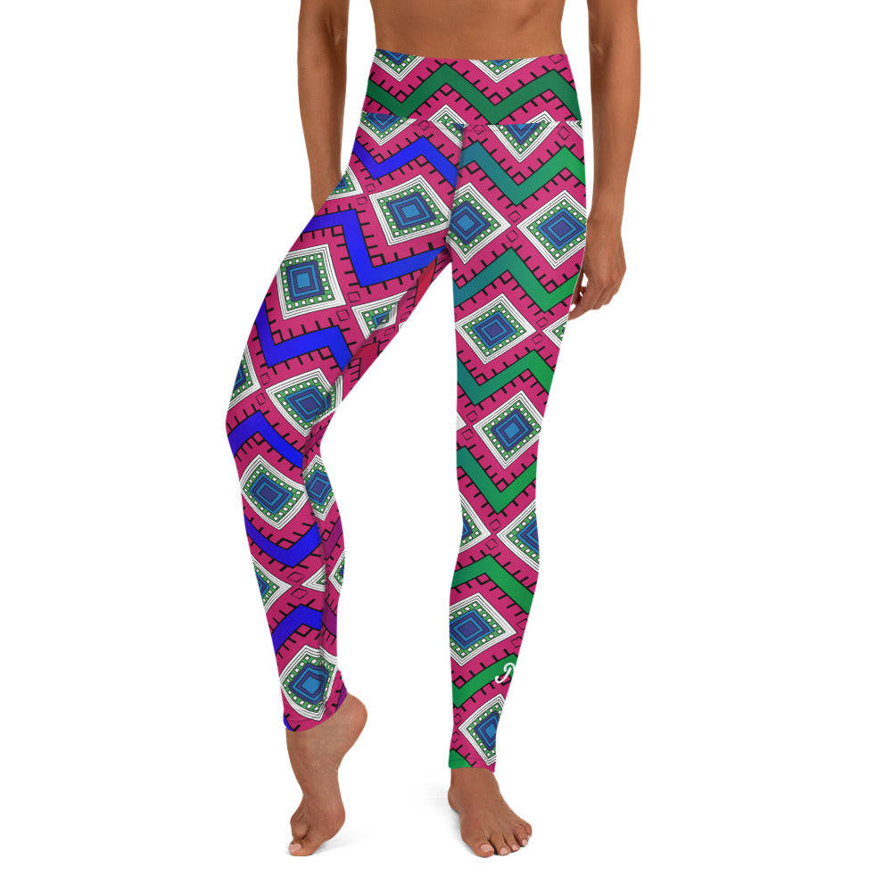 AfriBix Pyramid Print Fringe Plus Size High Waist Leggings