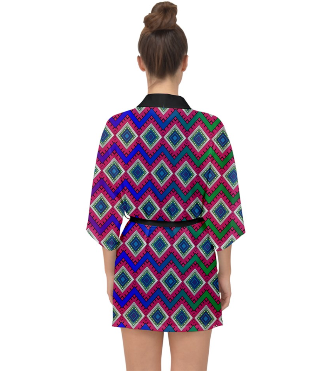 AfriBix Quadrangle Print Kimono