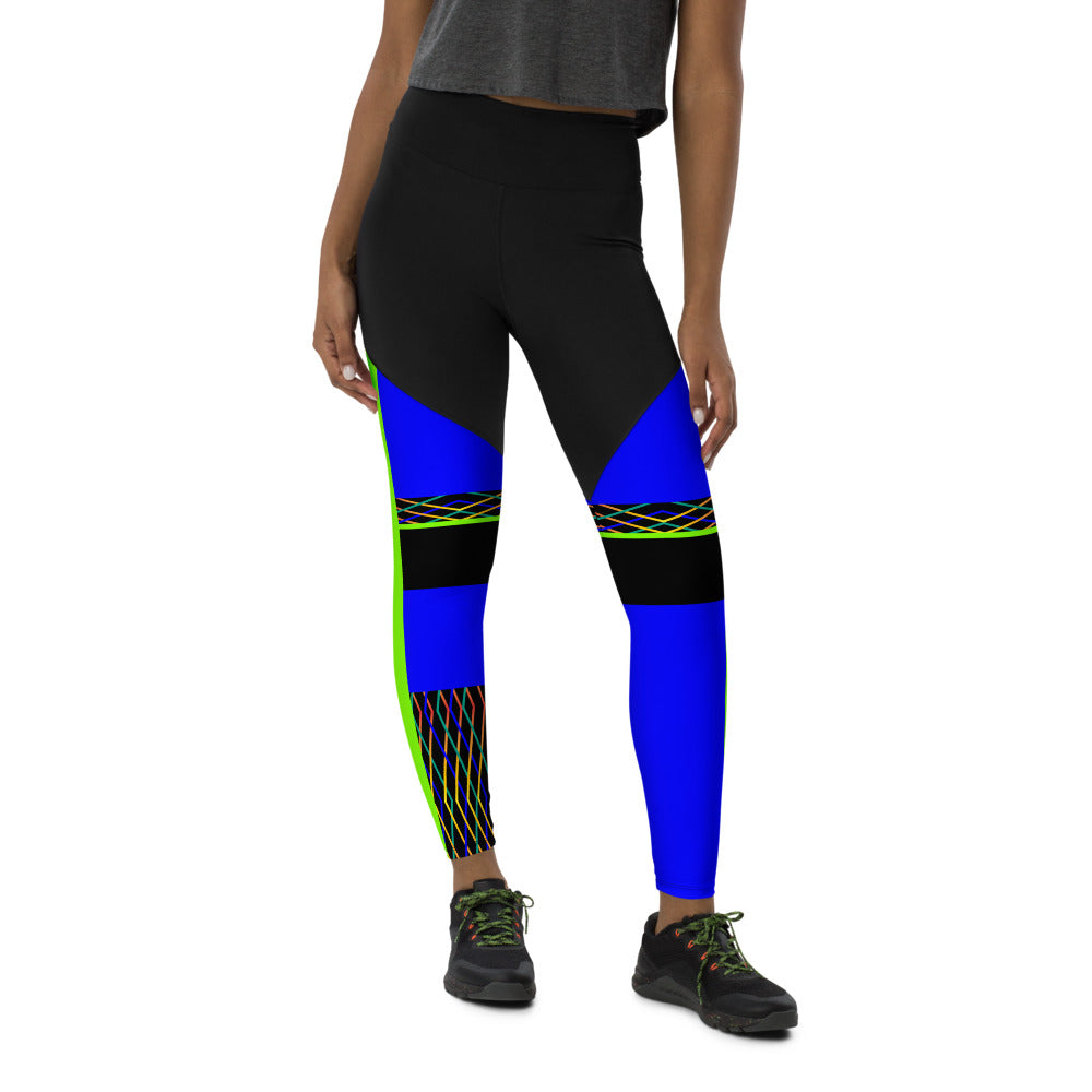 Compression Sports Leggings - Constellation print