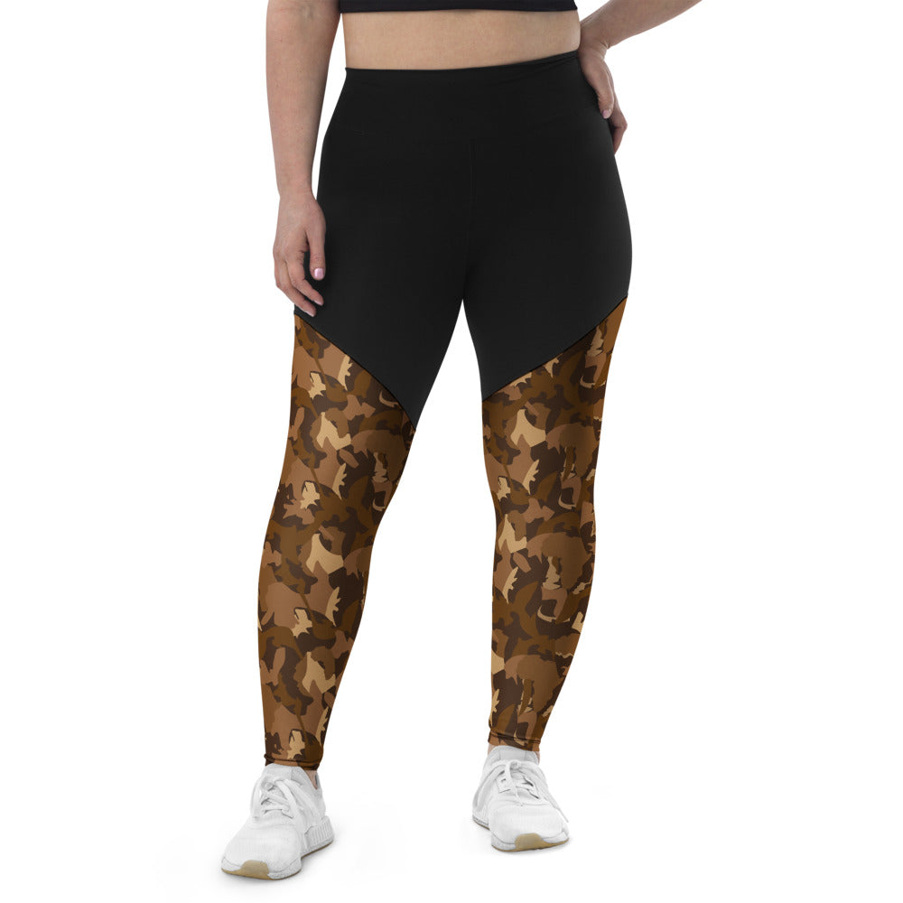 Compression Sports Leggings - AfriBix Nude Camo Print