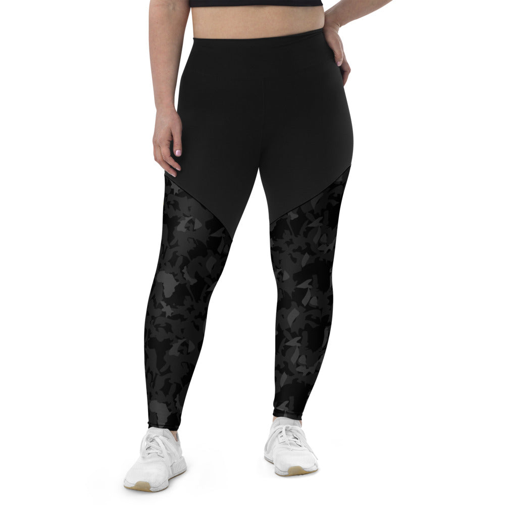 Compression Sports Leggings - AfriBix Camo Noir