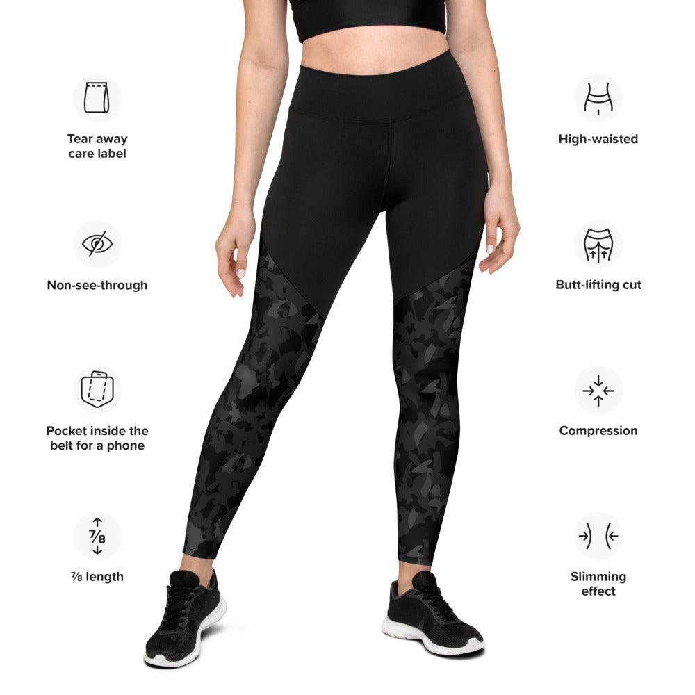 Compression Sports Leggings - AfriBix Camo Noir