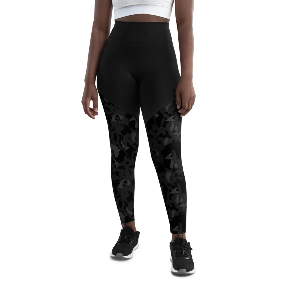 Compression Sports Leggings - AfriBix Camo Noir