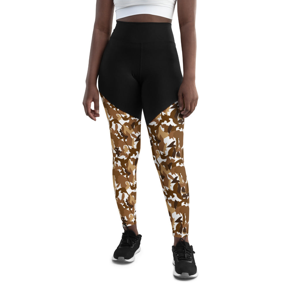 Compression Sports Leggings - AfriBix Nude Camo