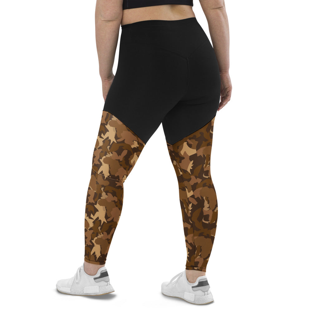 Compression Sports Leggings - AfriBix Nude Camo Print