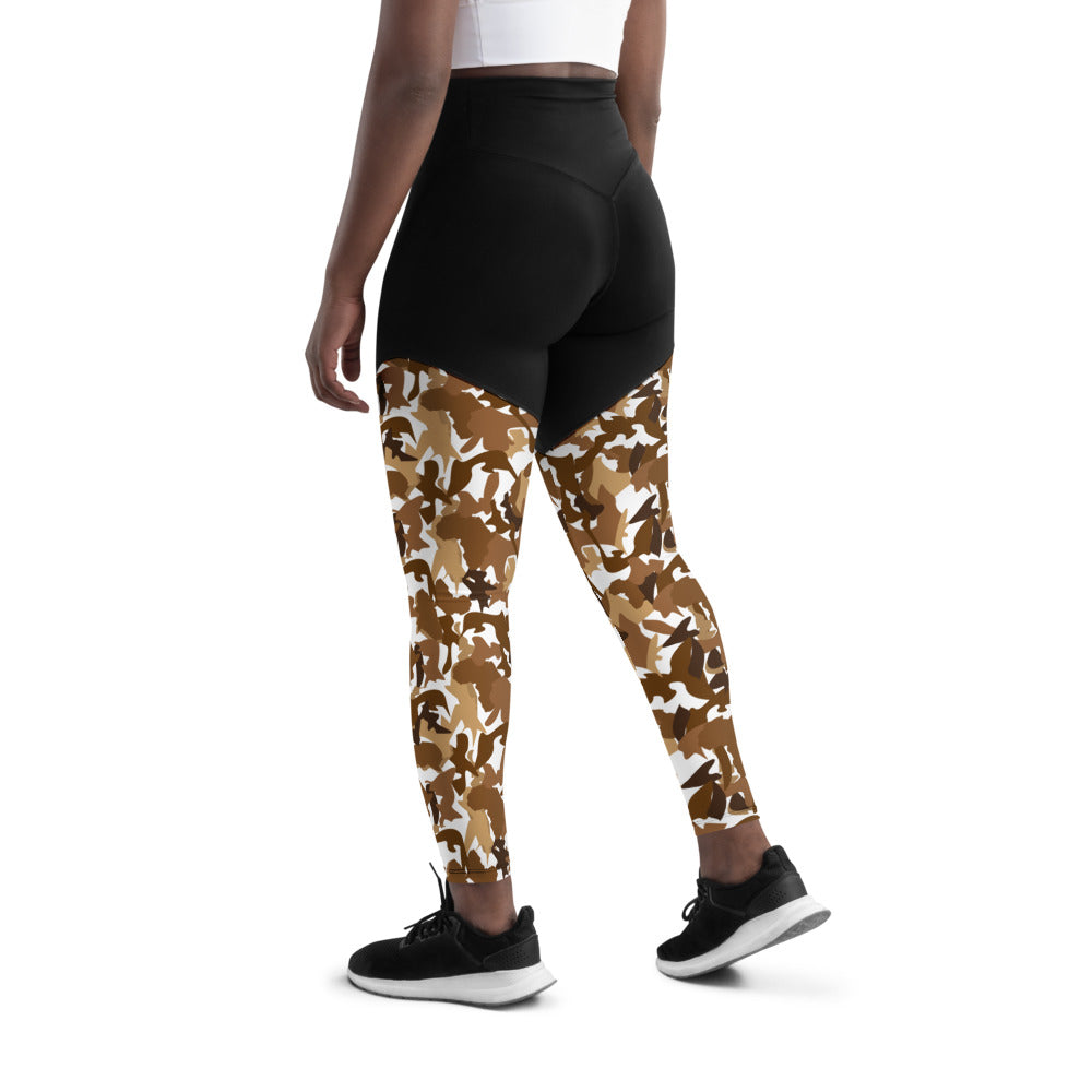 Compression Sports Leggings - AfriBix Nude Camo