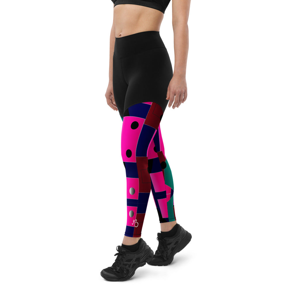Compression Sports Leggings - Gallery Print