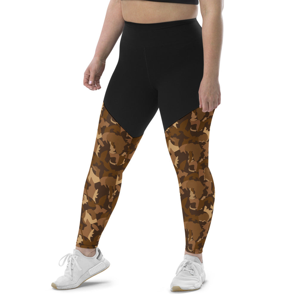 Compression Sports Leggings - AfriBix Nude Camo Print
