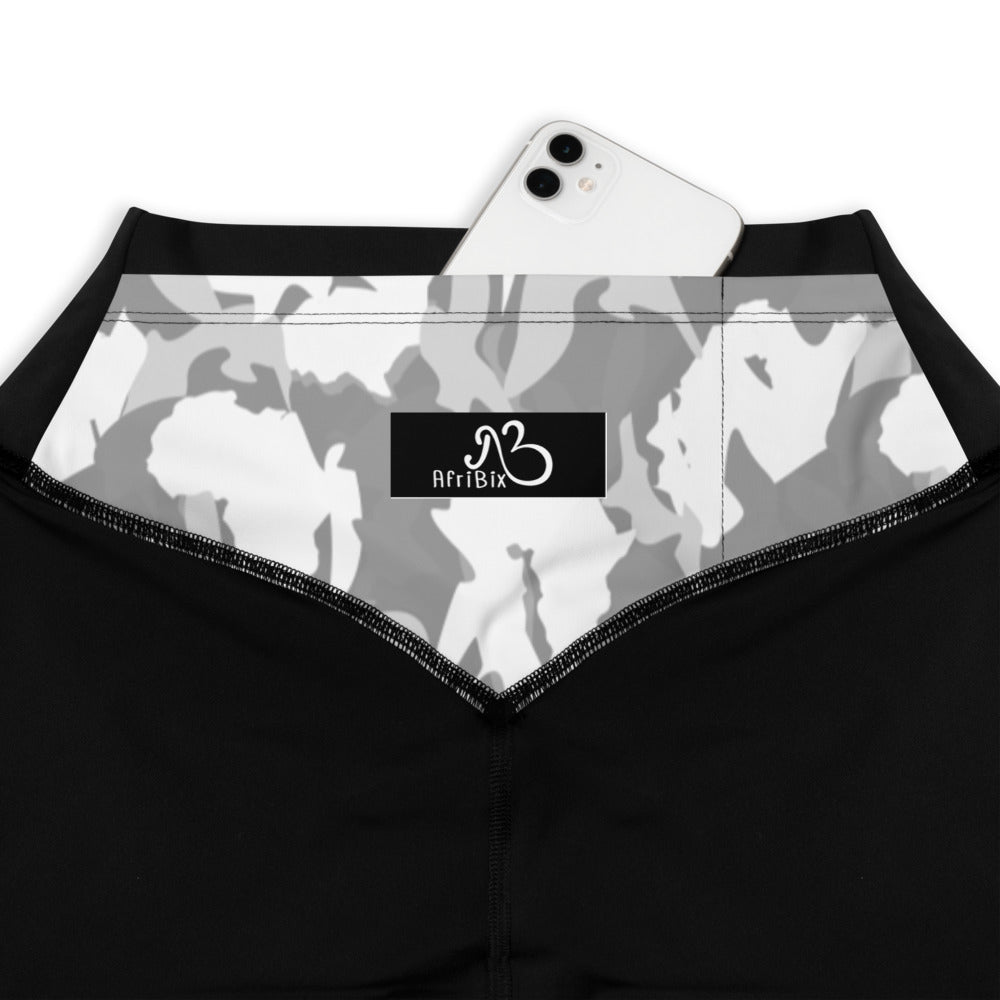 Compression Sports Leggings - AfriBix White Camo Print