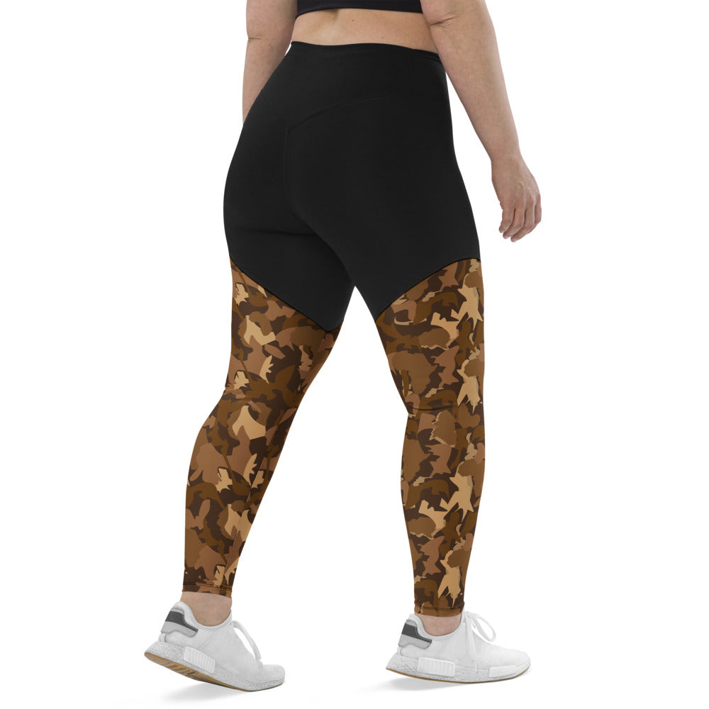 Compression Sports Leggings - AfriBix Nude Camo Print
