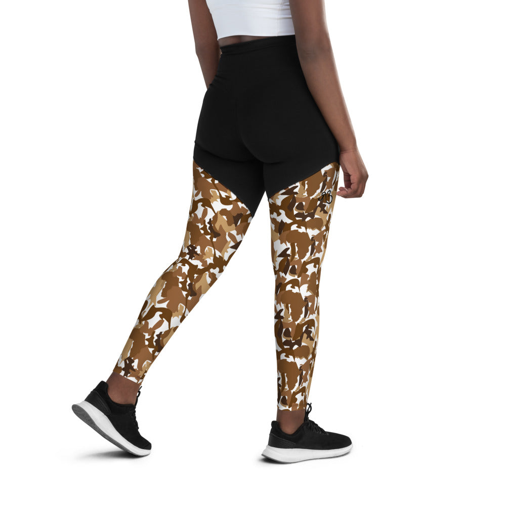 Compression Sports Leggings - AfriBix Nude Camo