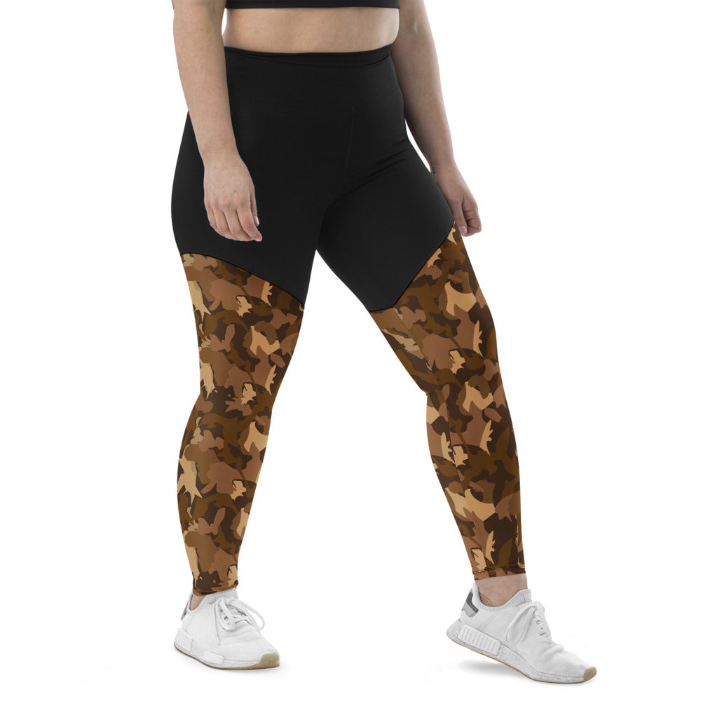 Compression Sports Leggings - AfriBix Nude Camo Print