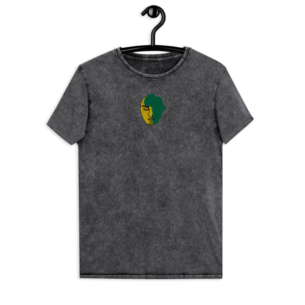 Africa State of Mind Embroidered Denim T-Shirt