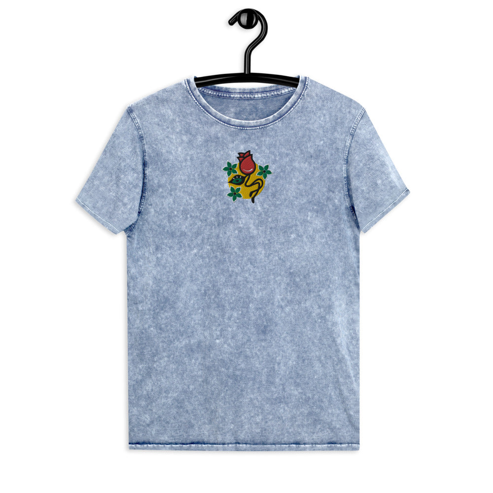 Soul Full of Sunshine Embroidered Denim T-Shirt