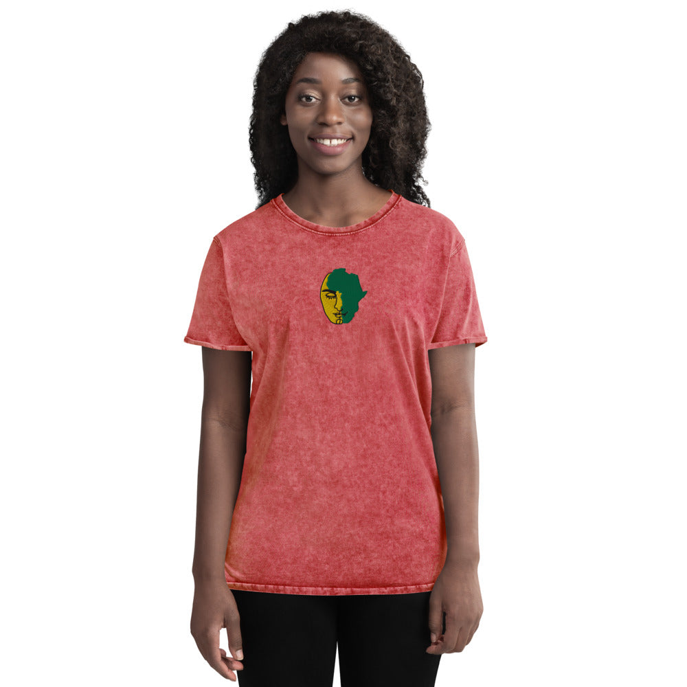 Africa State of Mind Embroidered Denim T-Shirt