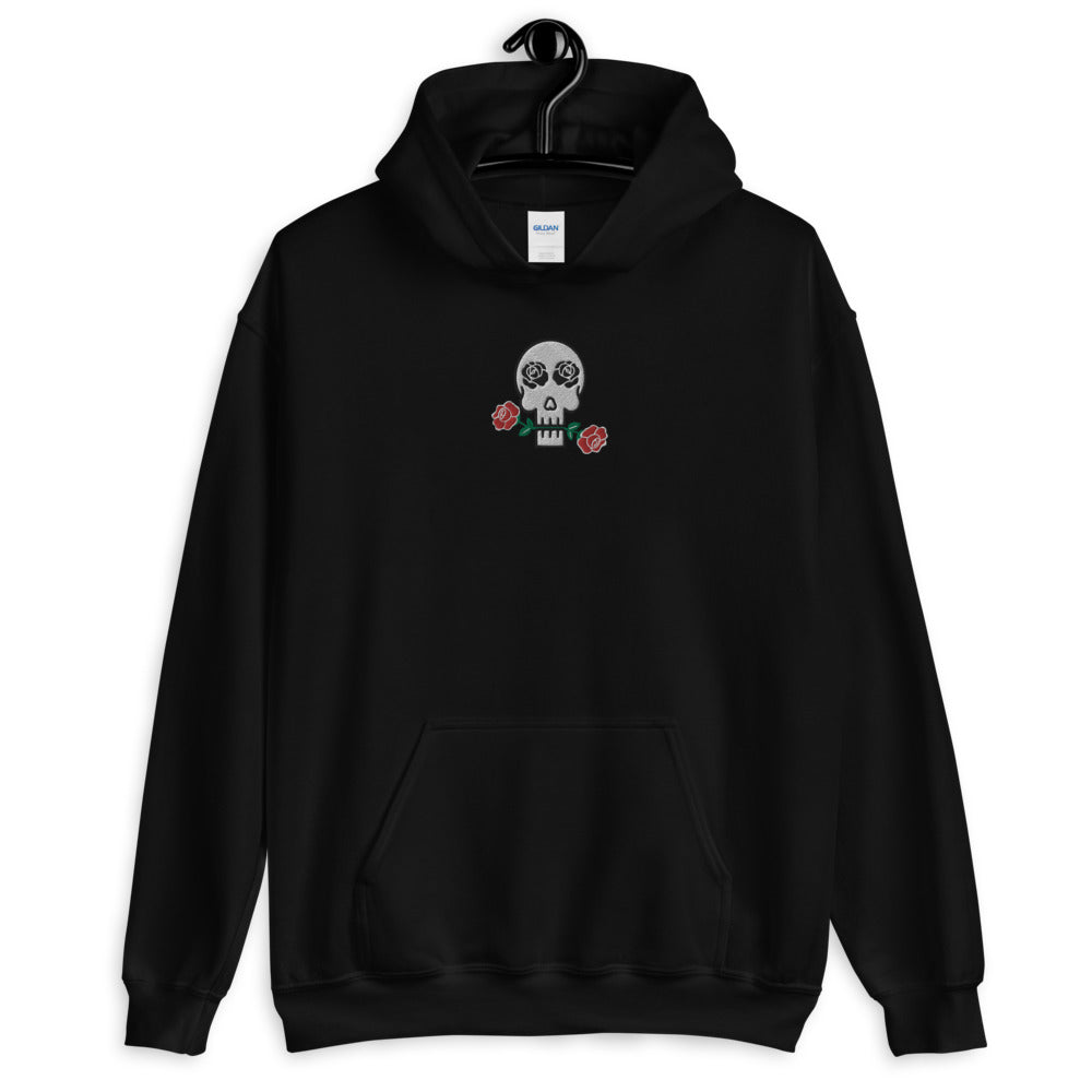 Skulls and Roses Embroidered Unisex Hoodie