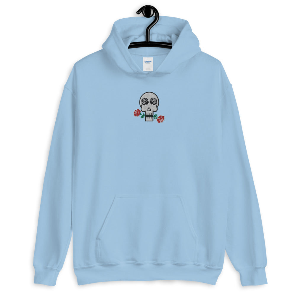 Skulls and Roses Embroidered Unisex Hoodie