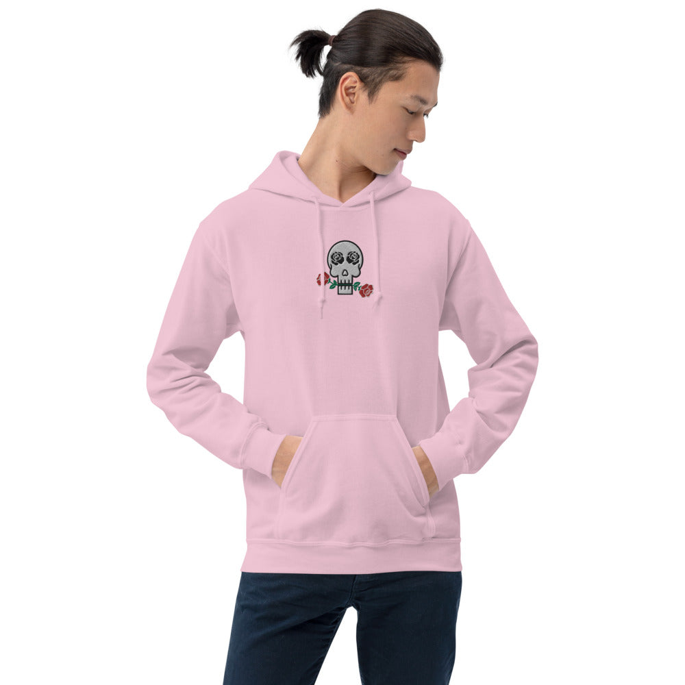 Skulls and Roses Embroidered Unisex Hoodie