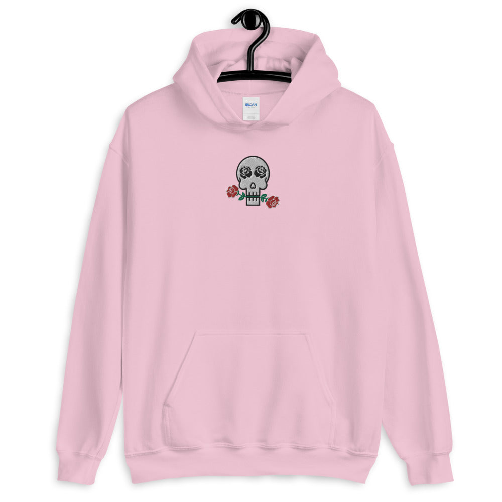 Skulls and Roses Embroidered Unisex Hoodie