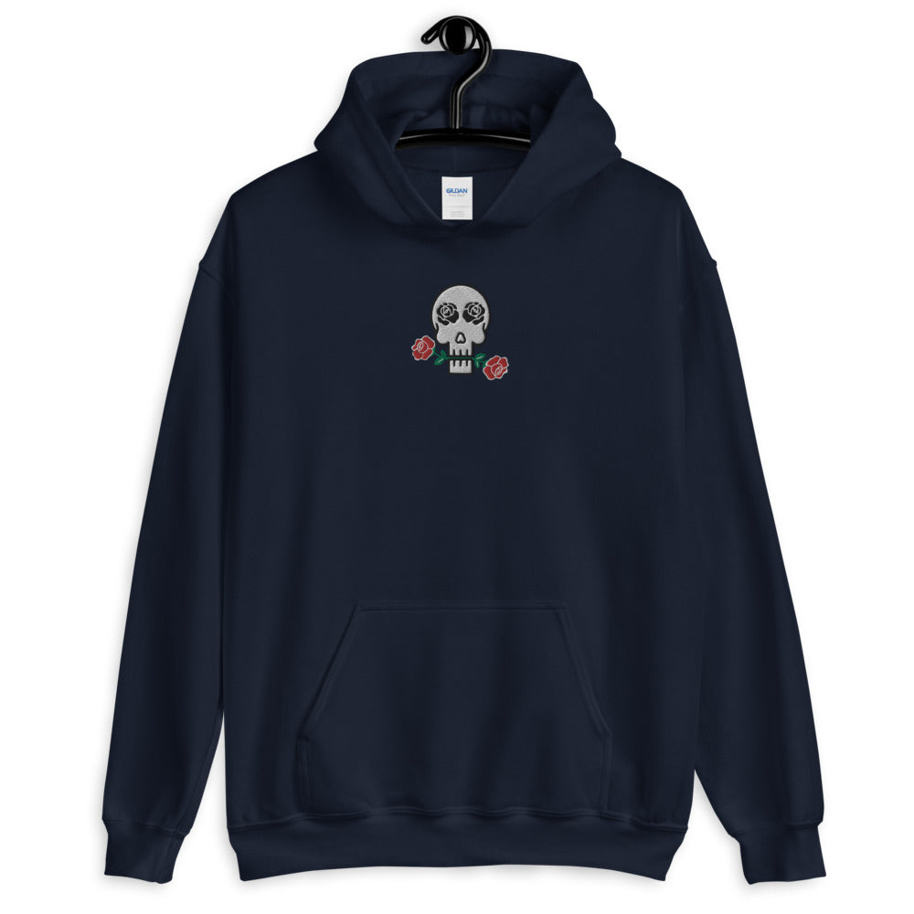 Skulls and Roses Embroidered Unisex Hoodie