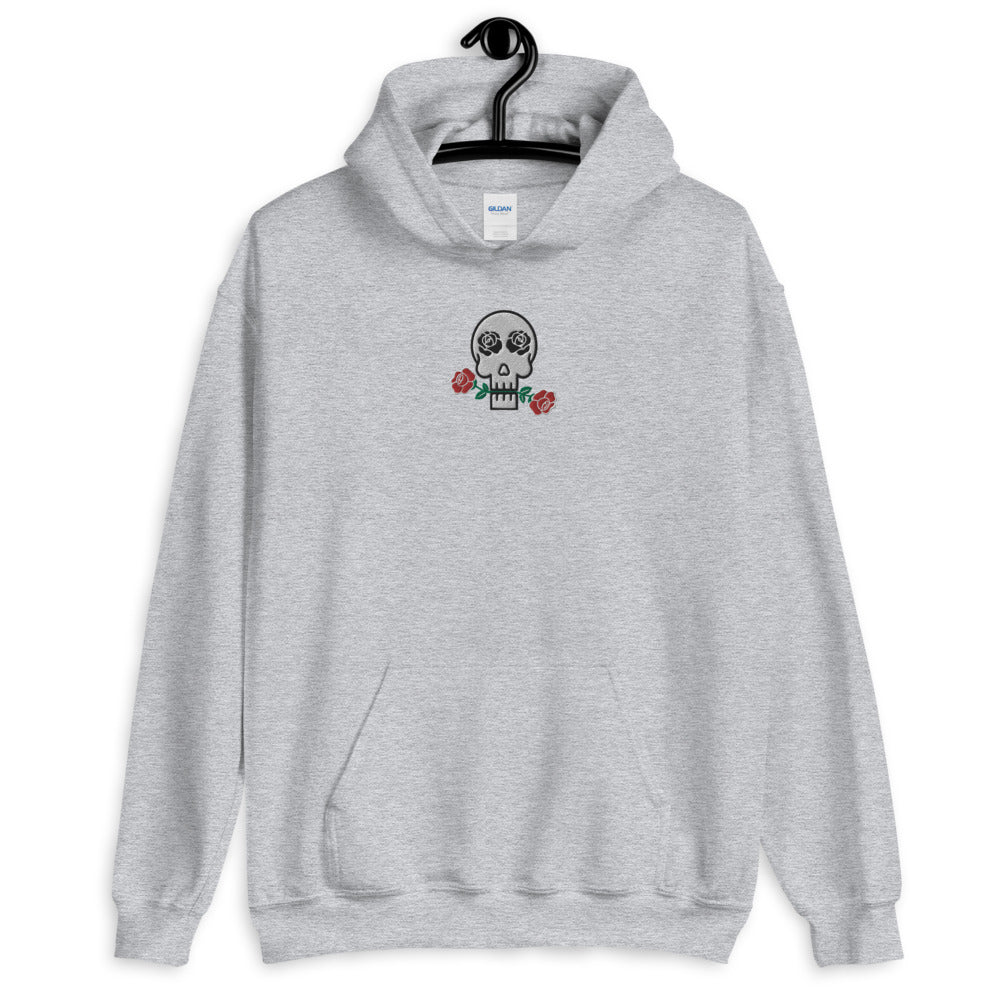 Skulls and Roses Embroidered Unisex Hoodie