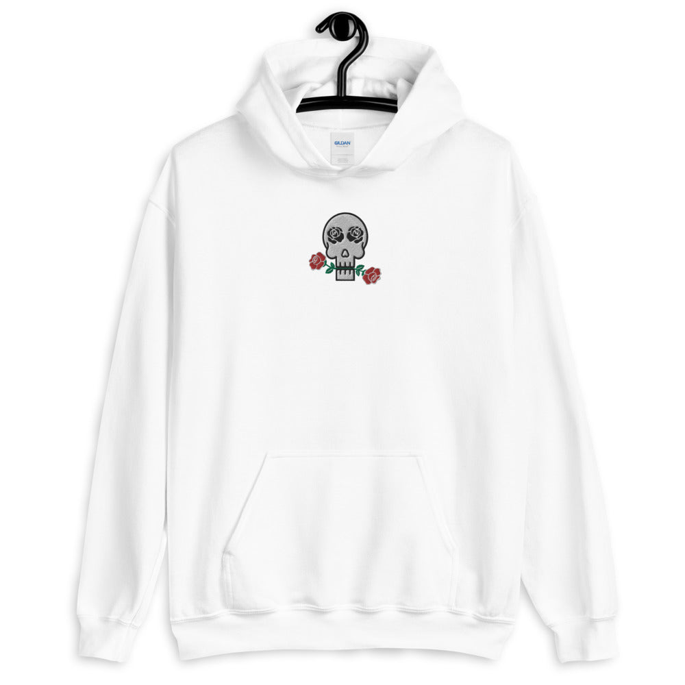 Skulls and Roses Embroidered Unisex Hoodie