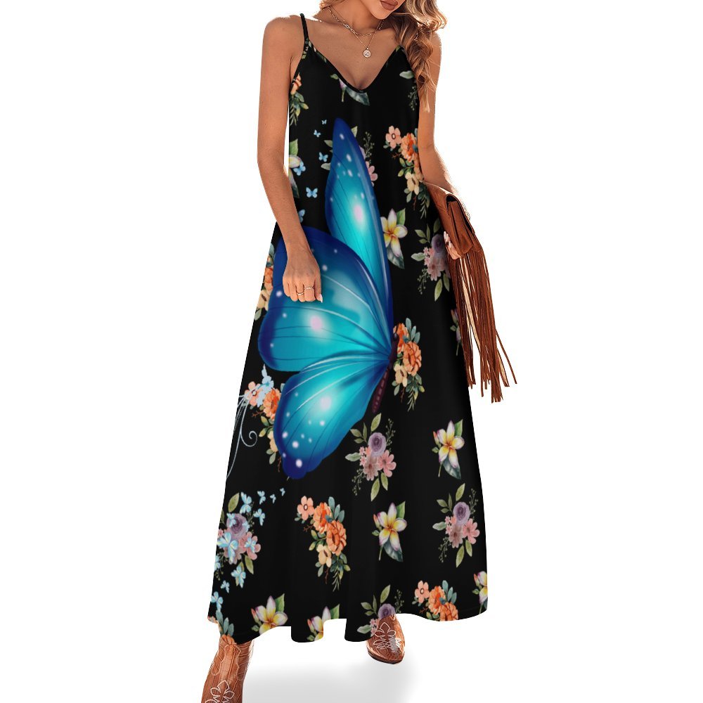 Floral Spaghetti Strap Women's Maxi Long Dress