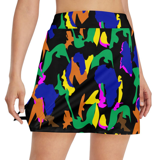 AfriBix Camo Tennis and Golf Women's Skort Skirt with Pocket