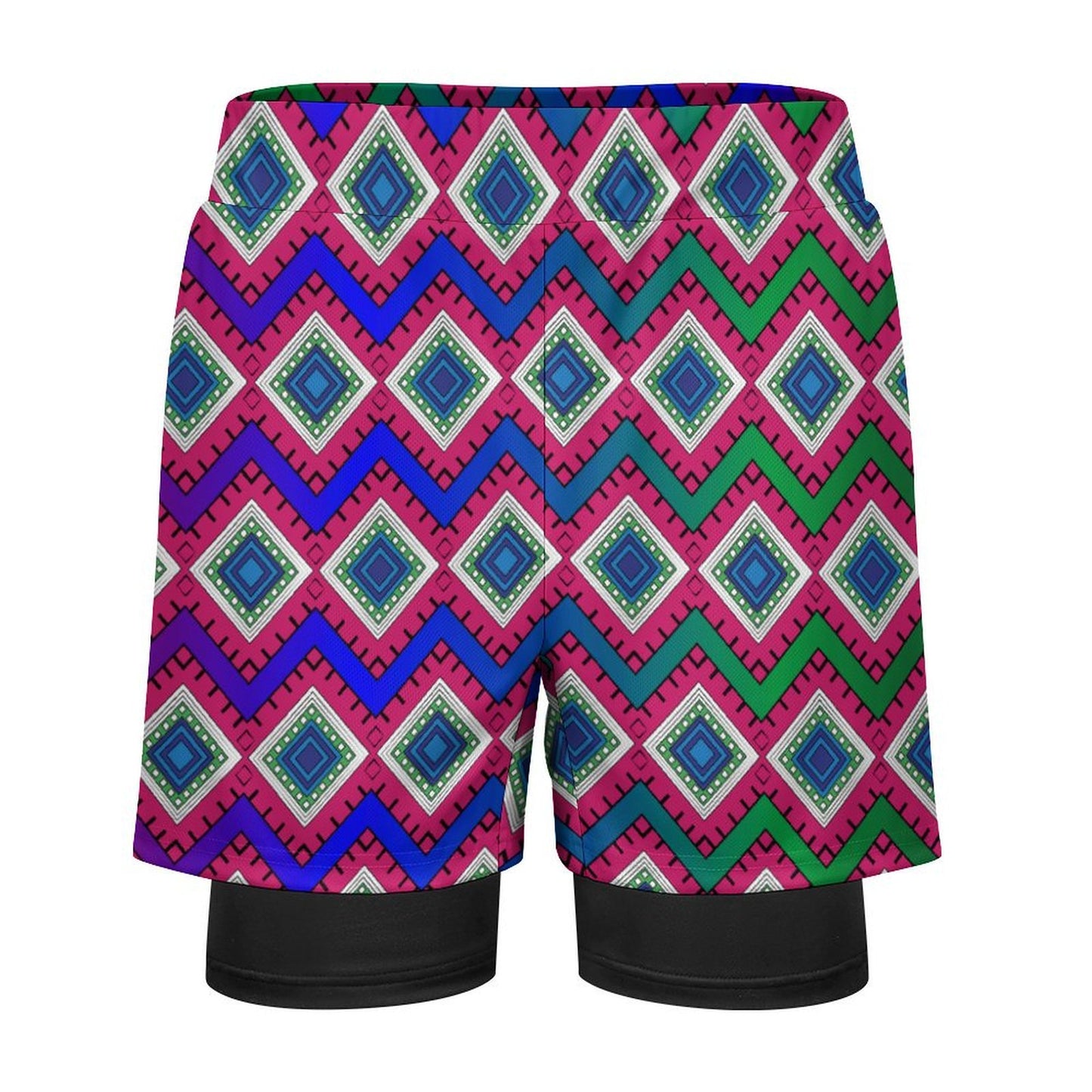 Quad Print Mans Athletic Shorts with inner tights