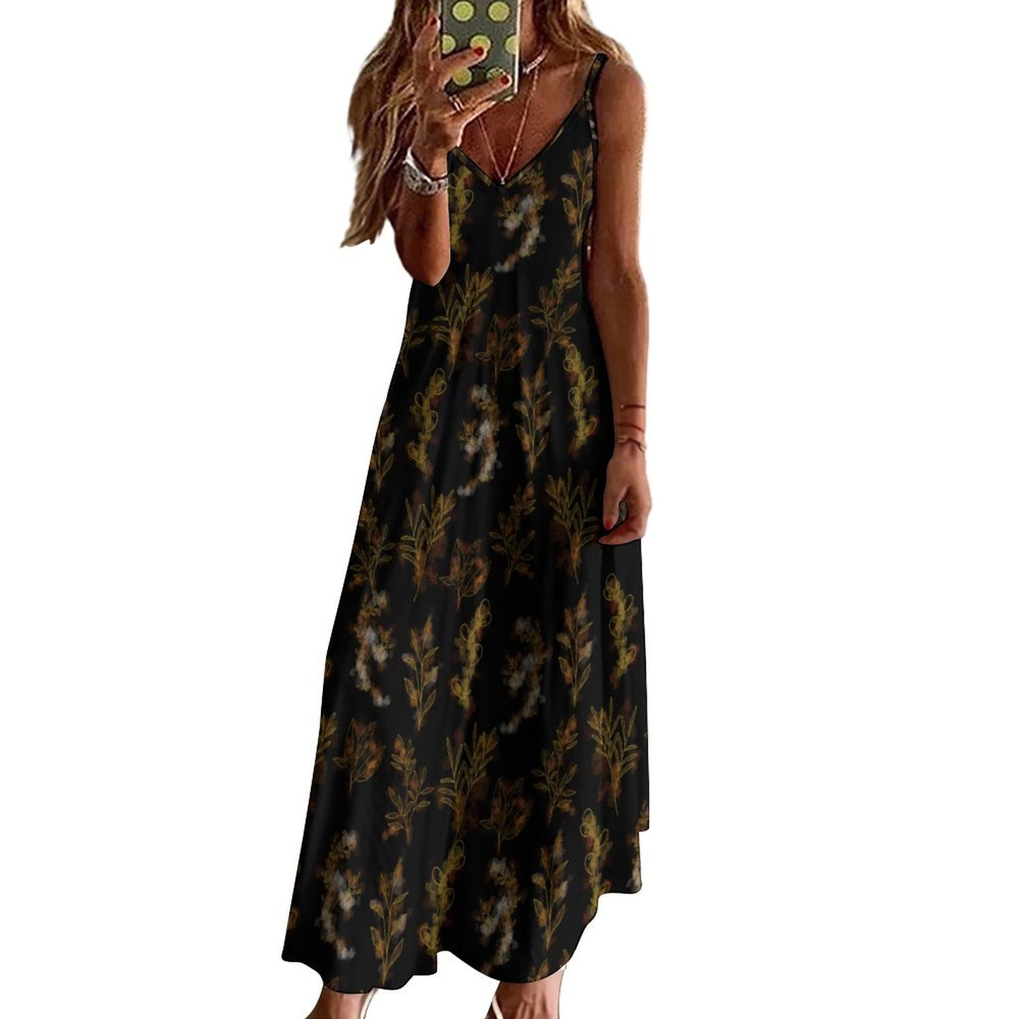 Black Spaghetti Strap Women's Maxi Long Dress