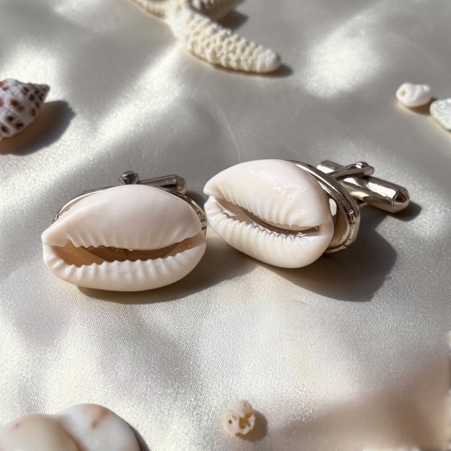 Cowrie Silver Cufflinks