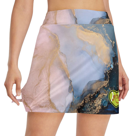 Pink and Blue Aurora Tennis and Golf Women's Skirt Skort with Pocket