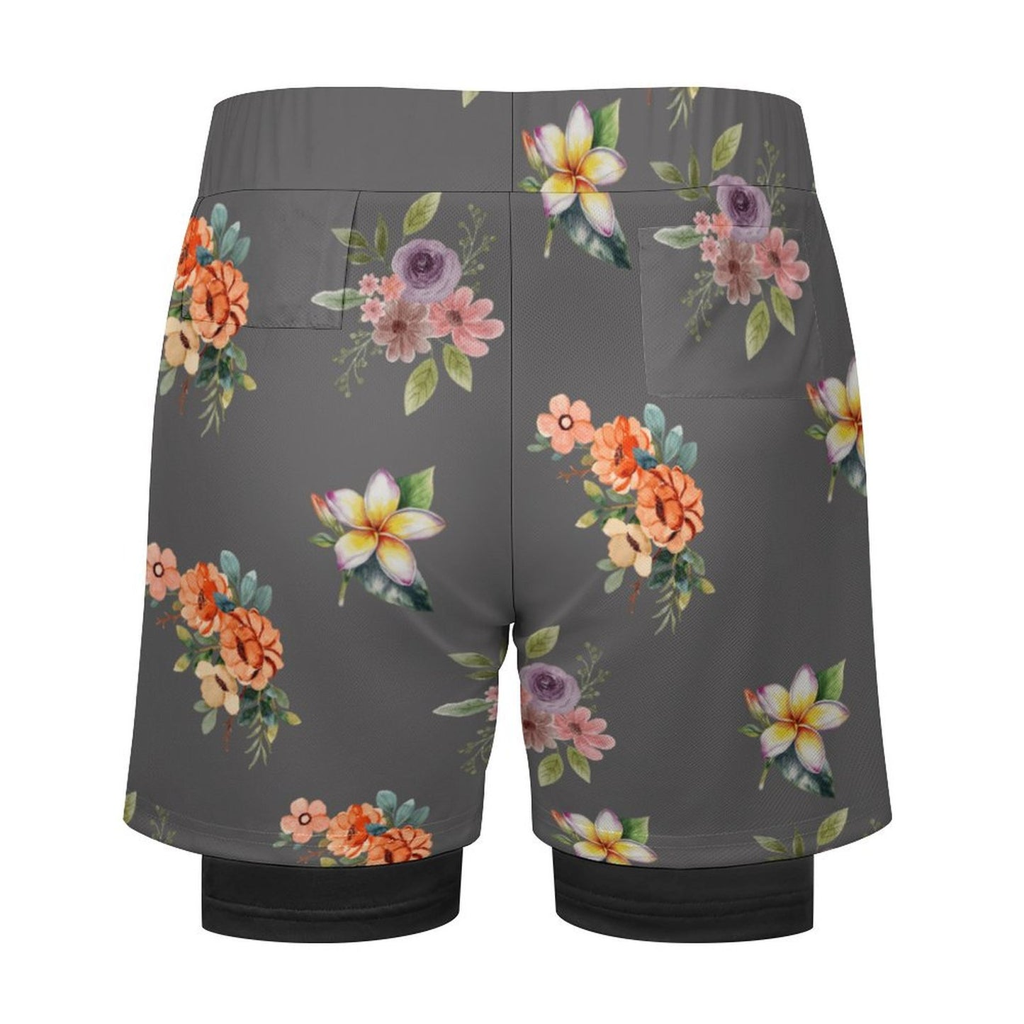 Floral Men's Athletic Shorts with inner tights