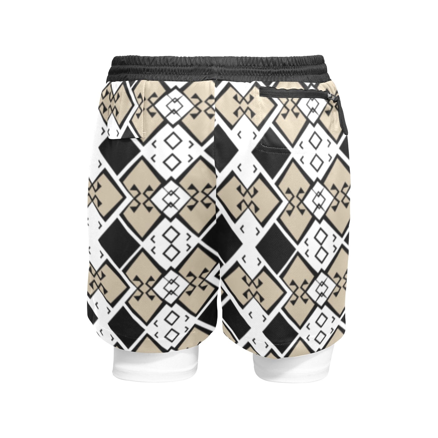 Aztec Print Men’s Sports Shorts with insert white tights