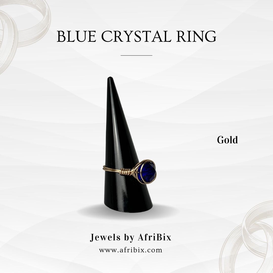 Blue crystal ring